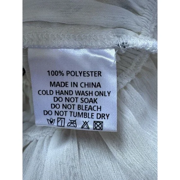 White Fox Tiered Ruffle Semi Sheer Babydoll Camisole Tank Top Sz S Y2K - Picture 5 of 7